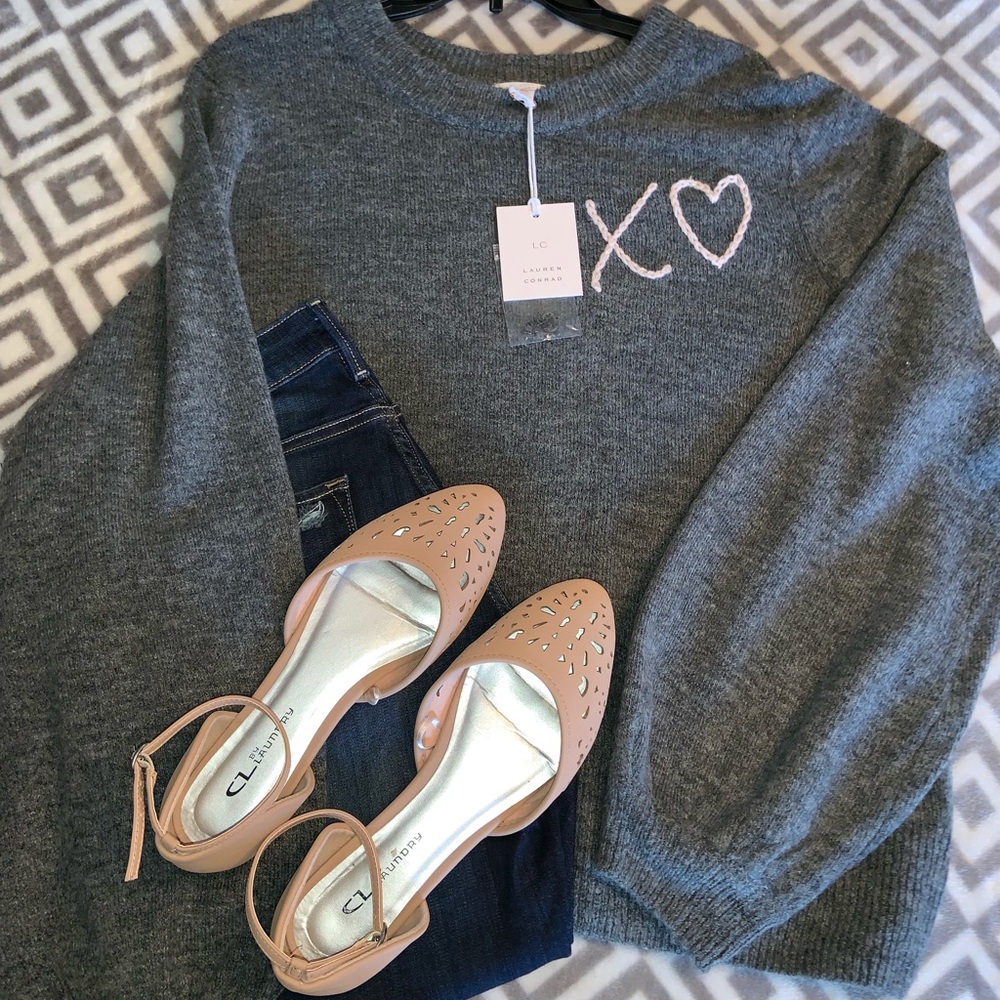 💖 Adorable Pink & Grey LC Sweater 💖